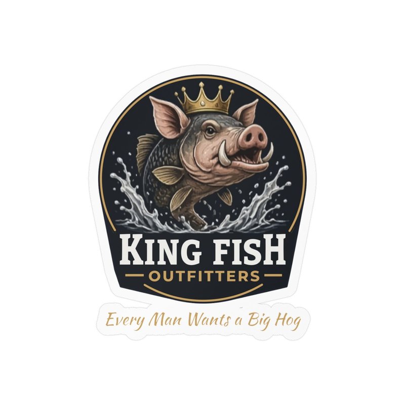 Kiss-cut vinyl truck decal with the crowned Big Hog badge and Every Man Wants a Big Hog in gold script